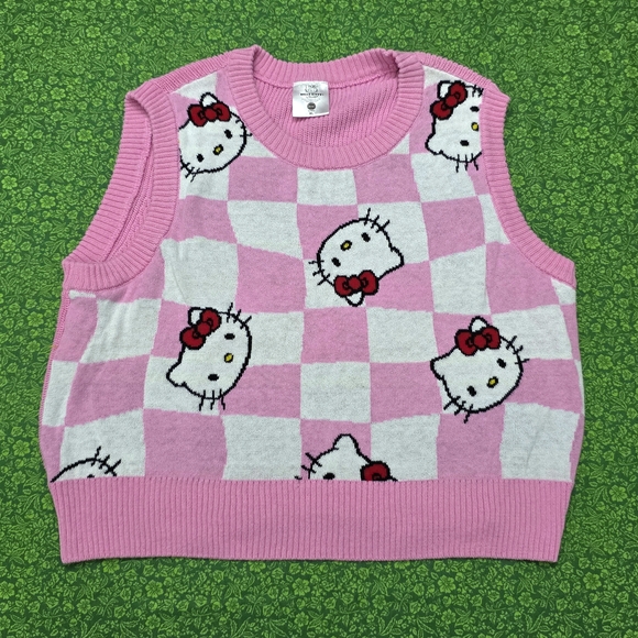 Hello Kitty Jackets & Blazers - Hello Kitty Pink and White Checkered Vest
